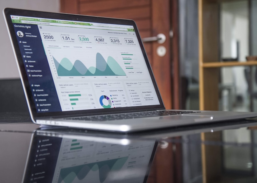 Digital marketing analytics dashboard showing growth metrics and performance data