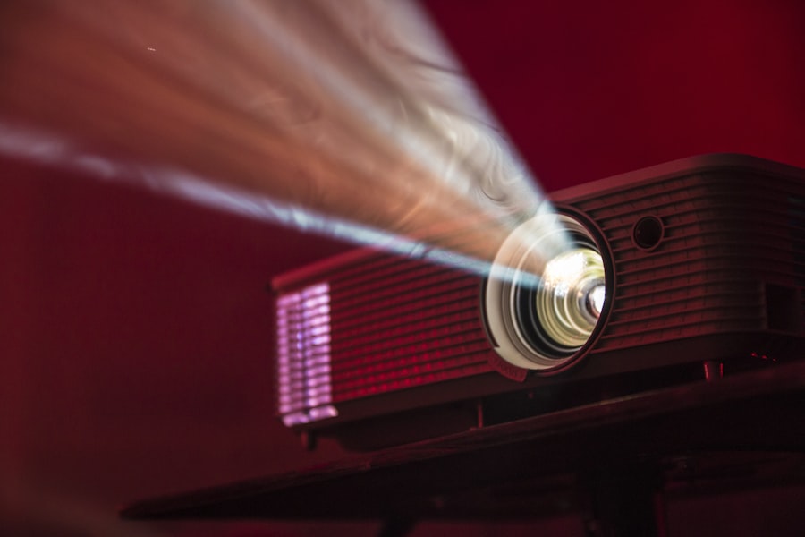 Cinematic video editing workstation with color grading monitors
